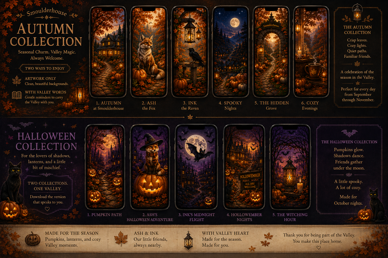 Preview card for the cozy Halloween Collection.